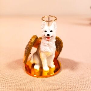 ANGEL WHITE GERMAN SHEPHERD ORNAMENT